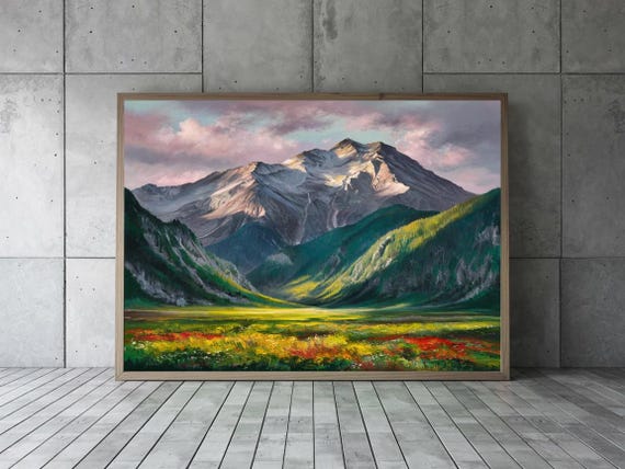 Mountain Fields Nature Art Print Decor Wall Room