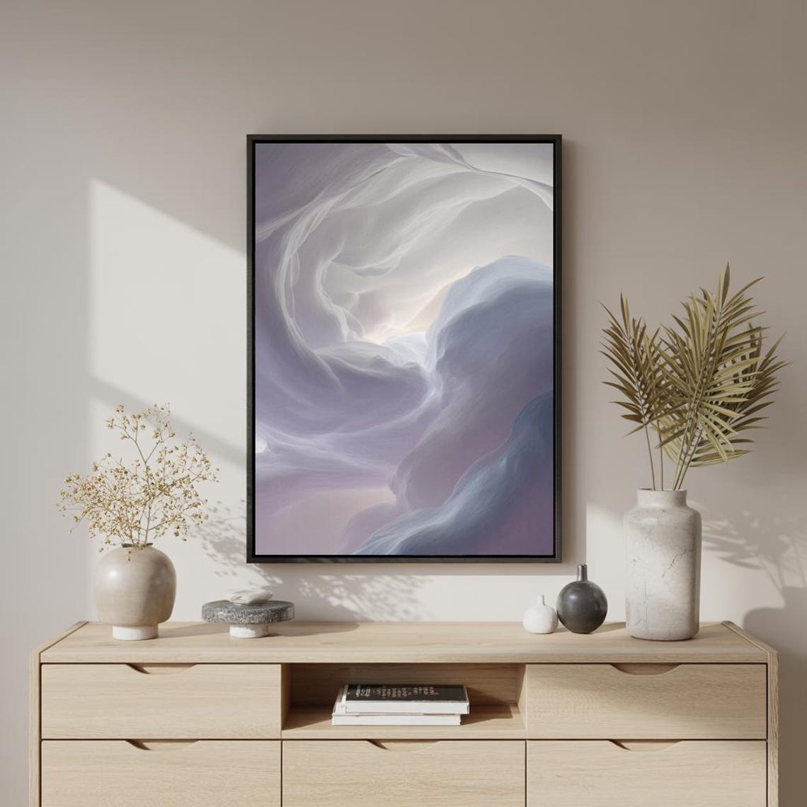 Dreamscape Light Ethereal White Cloudy Abstract Soft Art Poster