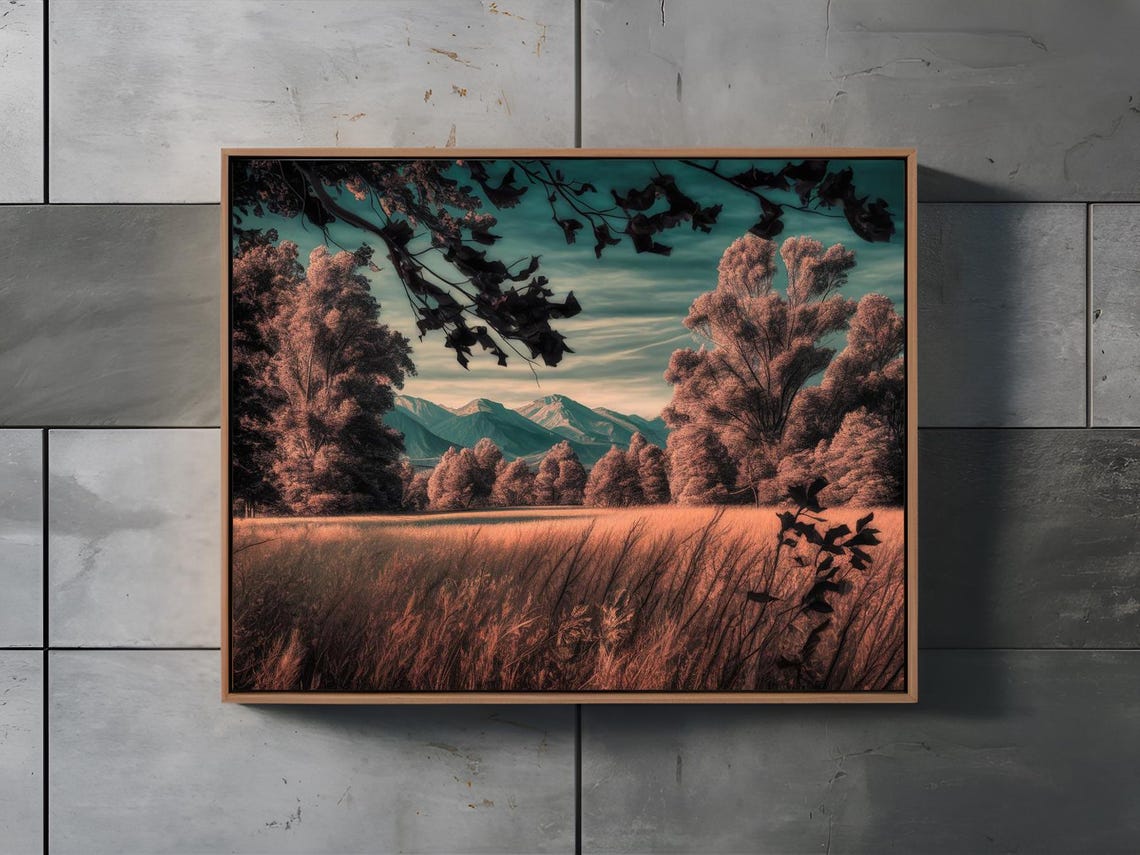 Mountain Forest Field Nature Art Print Decor Wall Room - Image 3