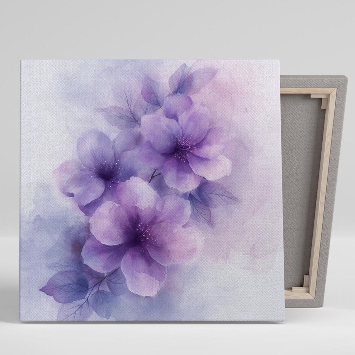 Purple Hibiscus Watercolor Soft Lavender Misty Floral Poster