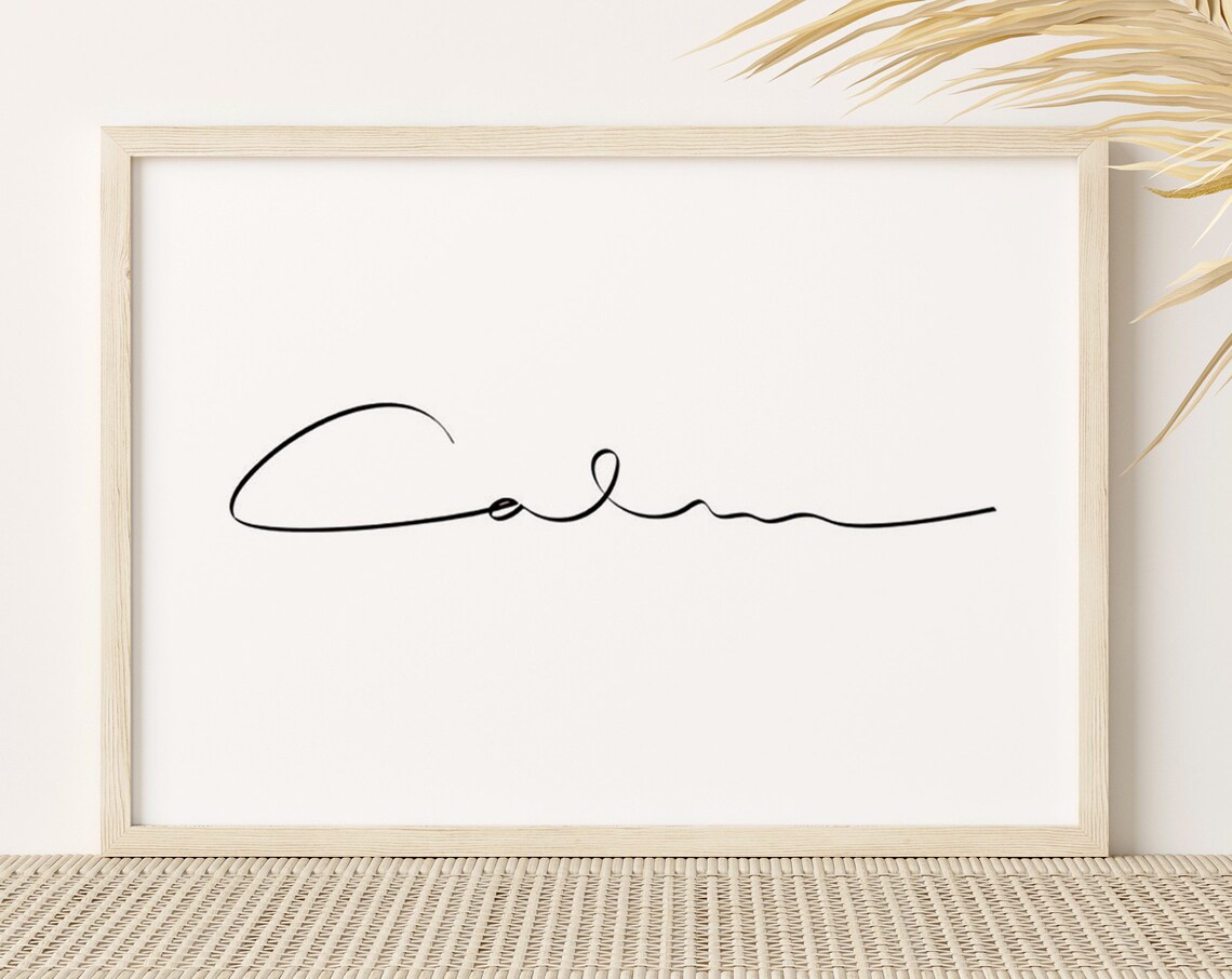 Calm Words Minimalist Typography Art Print