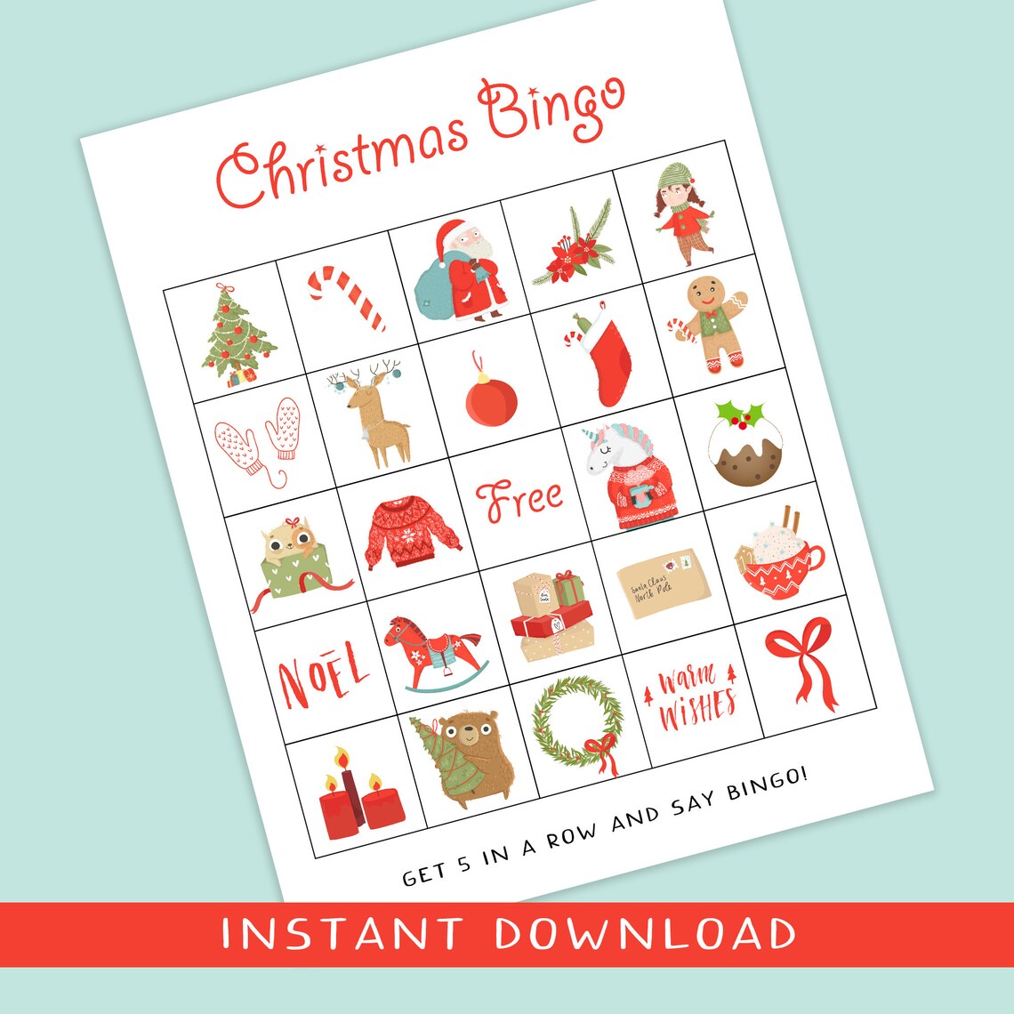 Christmas Bingo Holiday Activity for Kids - Image 2