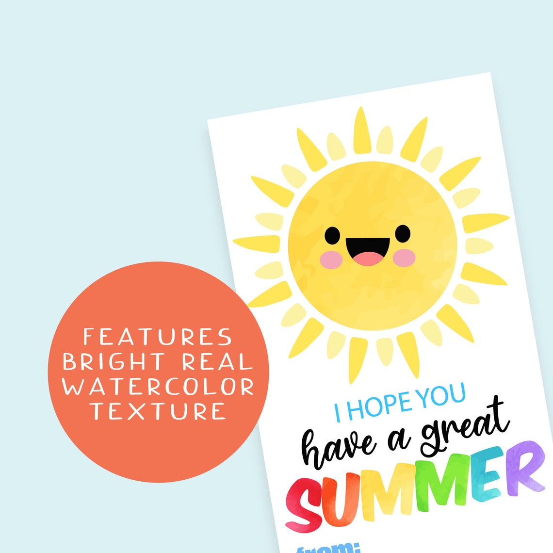 Smiling Sun Have A Great Summer Gift Tags End Of School Class Print - Image 3