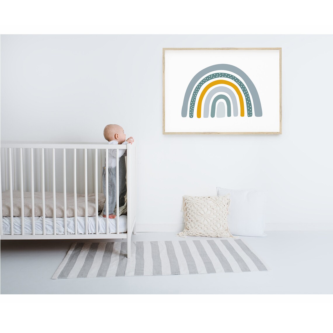 Rainbow Boys Bedroom Nursery Wall Art Print - Image 2