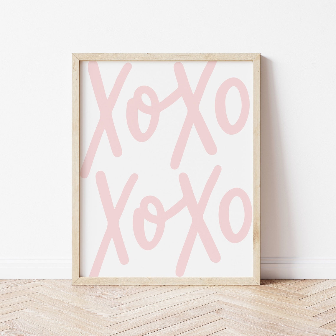 X And O Pink Valentine Print for Girl's Room