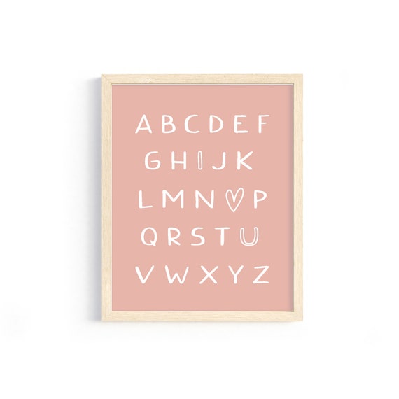 Boho Alphabet Print I Love You Alphabet Boho Nursery Decor Neutral Wall Art Earthy Girls Nursery Wall Art