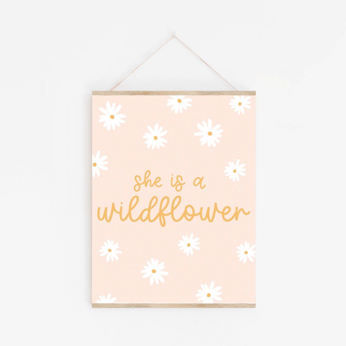 She Is A Wildflower Boho Nursery Art Print - Image 3