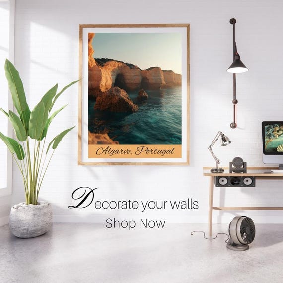 Algarve Portugal Wall Art Posters Cafe Decor Home World Poster Design