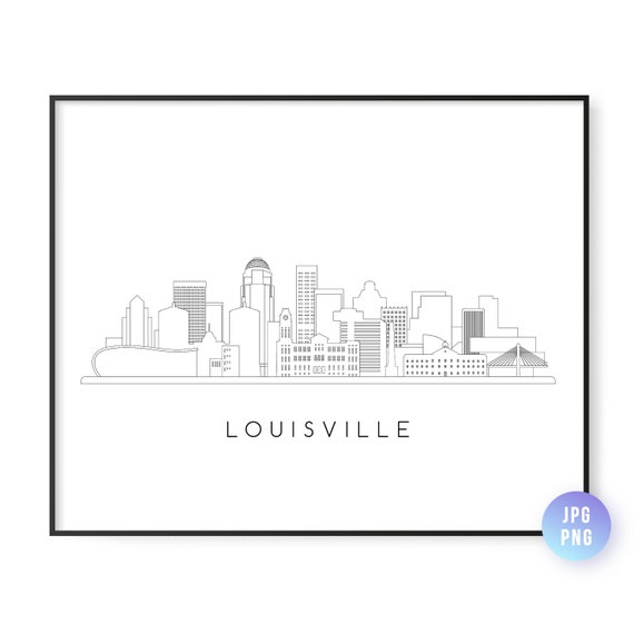 Louisville Skyline Print City Line Art Instant Wall Artjpgpng