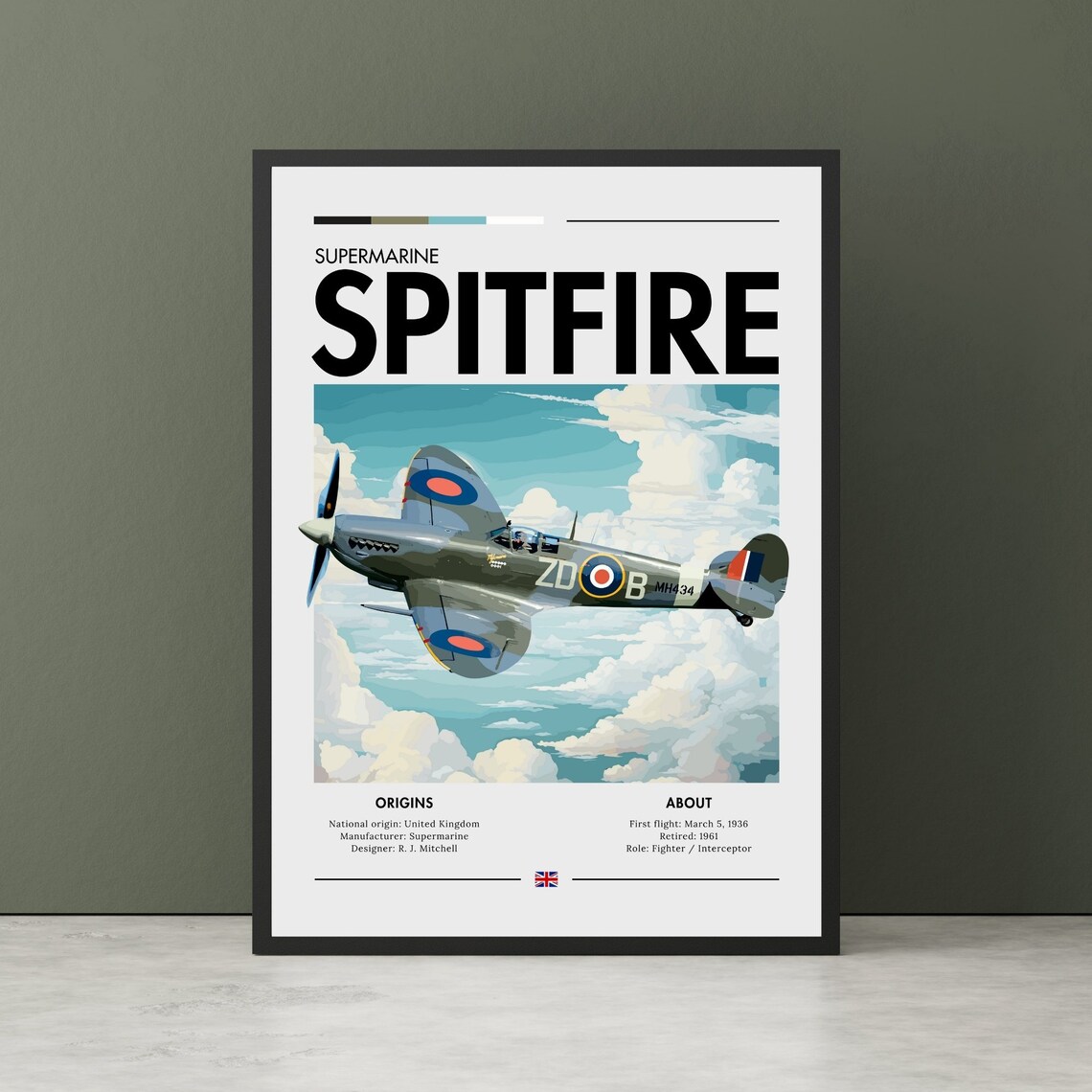 Supermarine Spitfire WWII Aviation Art Print