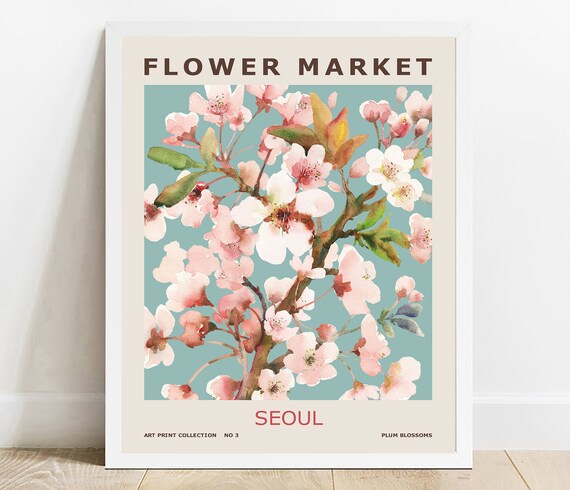 Seoul Botanical Art Print Plum Blossom Spring Flowers