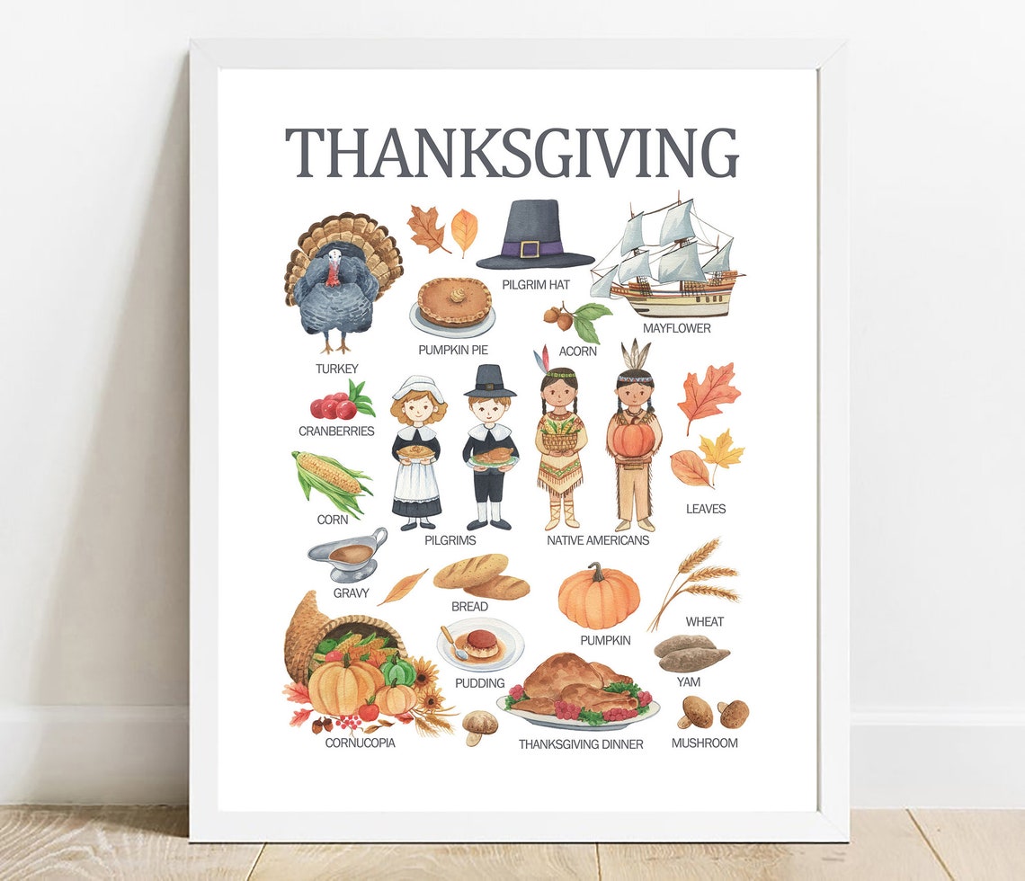 Thanksgiving Learning Poster Fall Nursery Decor