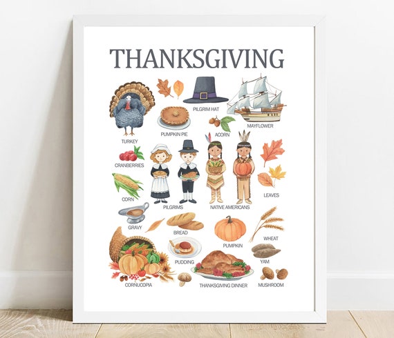 Thanksgiving Learning Poster Fall Nursery Decor
