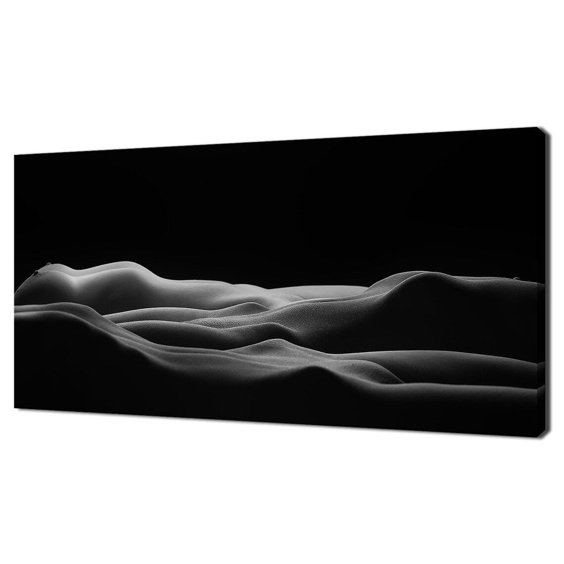 Black And White Reclining Female Nude Sculptural Form Fine Art Poster