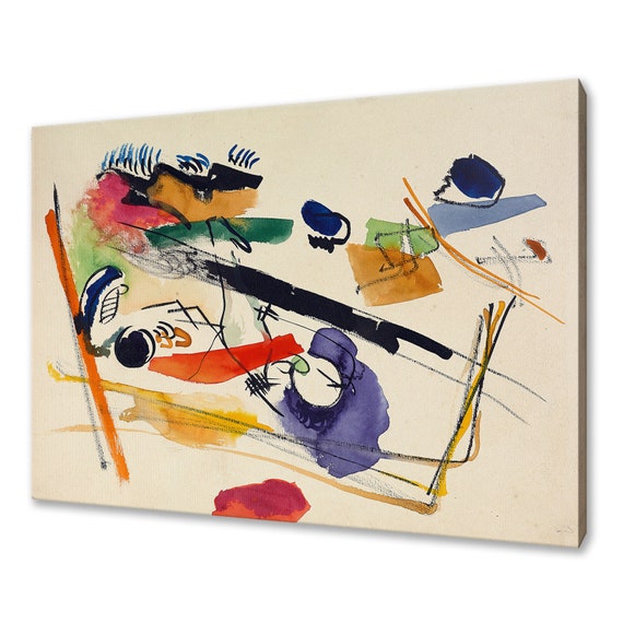 Wassily Kandinsky Untitled 1913 Classic Design Abstract Decor Reproduction Print Wall Art Picture