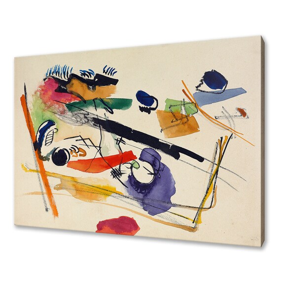Wassily Kandinsky Untitled 1913 Colorful Watercolor Abstract Sketch Art Poster