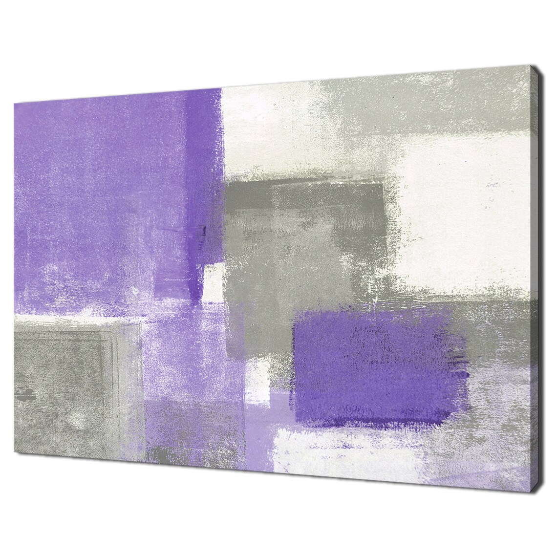 Grey White Blue Abstract Paint Strokes Art Print - Image 2