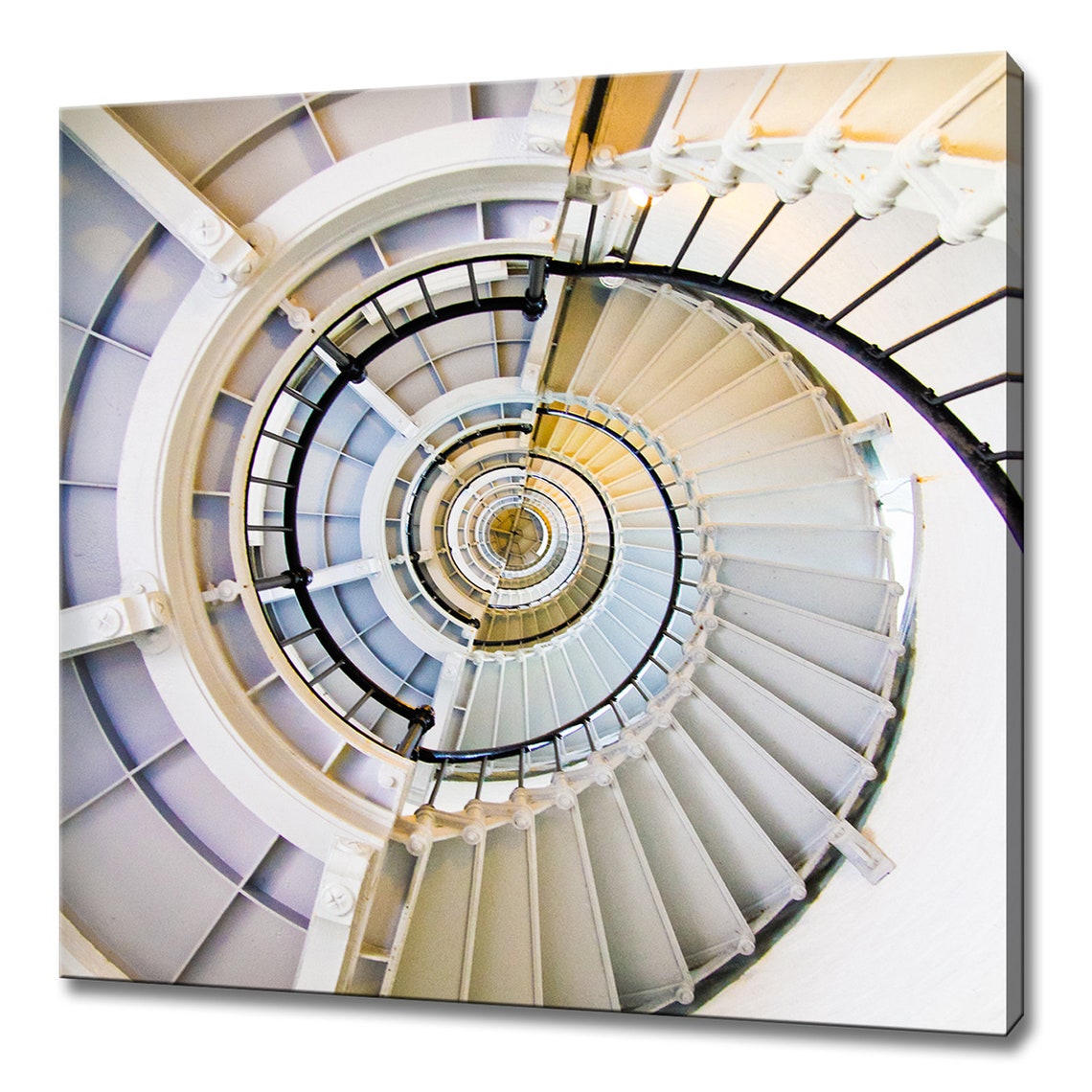 Beige Stairs Spiral Interior Fibonacci Modern Design Home Decor Print Wall Art Picture