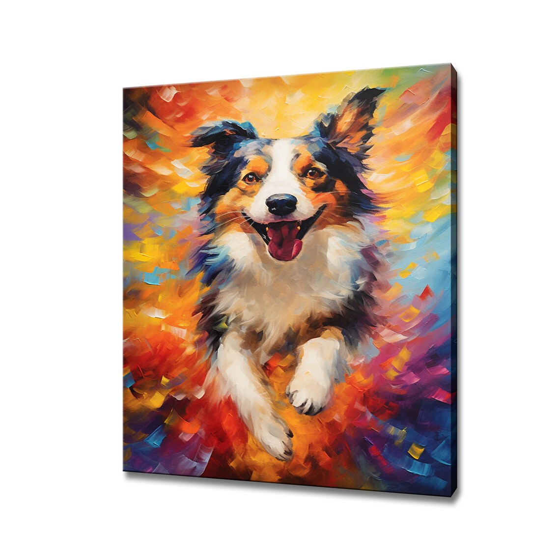 Border Collie Dog Animal Print Gift For Border Collie Dog Lover Colourful Dog Portrait Painting Print Dog Wall Art
