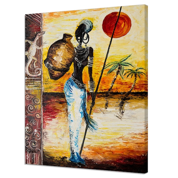 African Women Oil Painting Style Modern Design Print Home Decor Wall Art Picture Ready To Hang