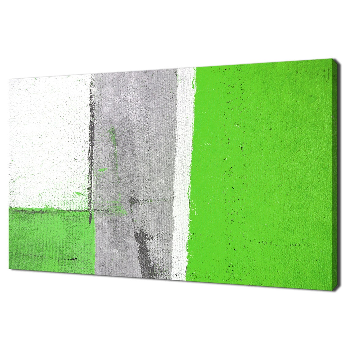 Bold Yellow Grey White Abstract Block Color Field Modern Wall Art - Image 4