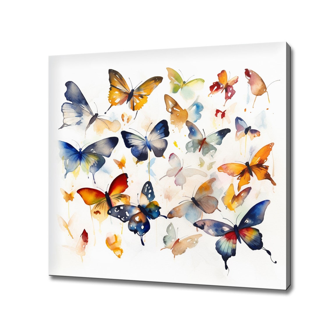 Colourful Butterflies Wall Art Print Butterflies Watercolour Painting Style Modern Design Home Decor Print Wall Art Wall Hanging