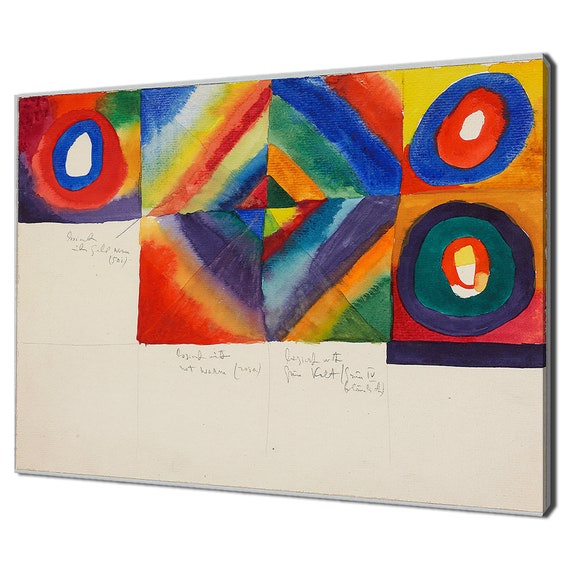 Wassily Kandinsky Color Studies With Information On Painting Technique 1913 Classic Design Abstract Reproduction Print Wall Art