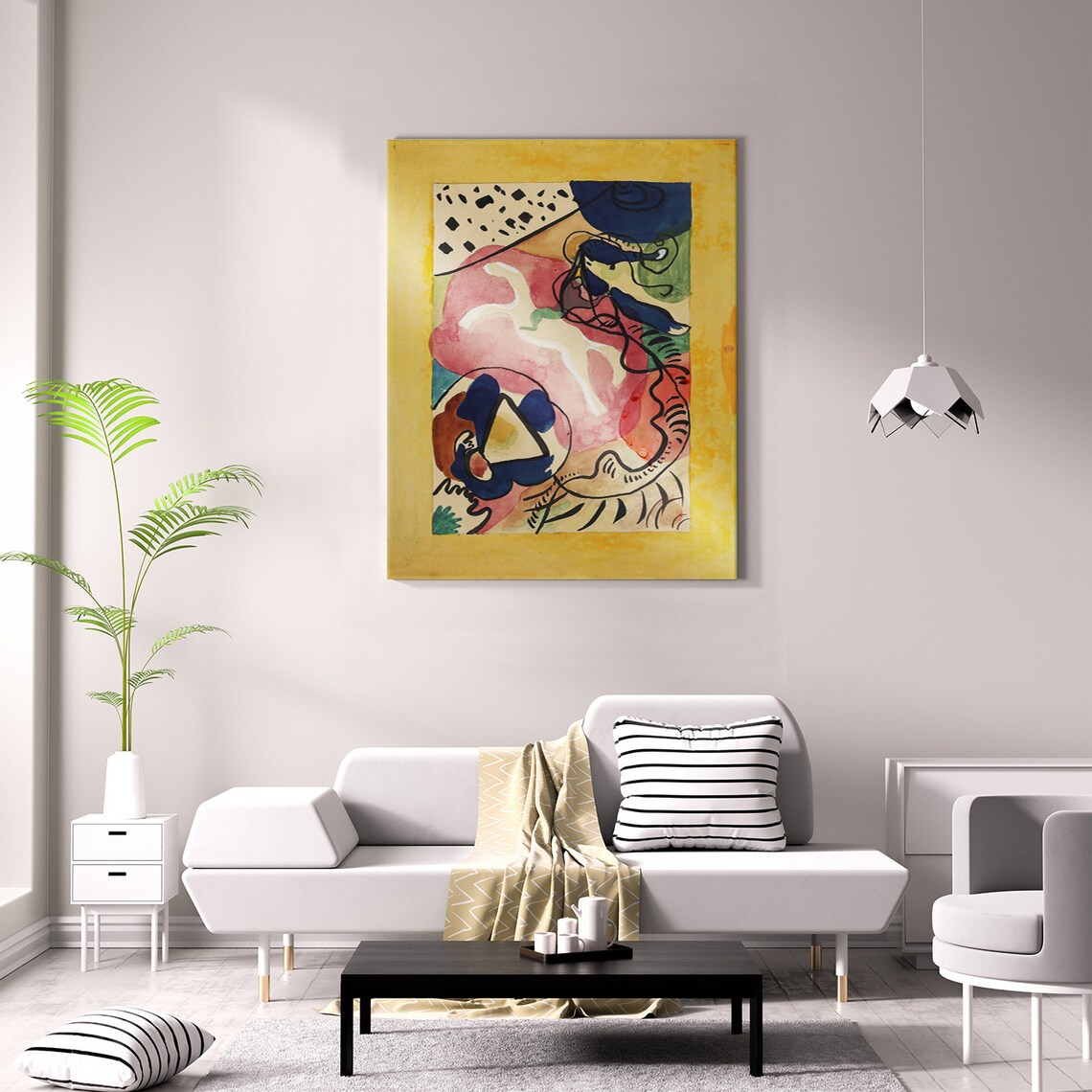 Kandinsky Blue Rider Almanac Cover IV 1911 Yellow Frame Abstract Art Print - Image 2
