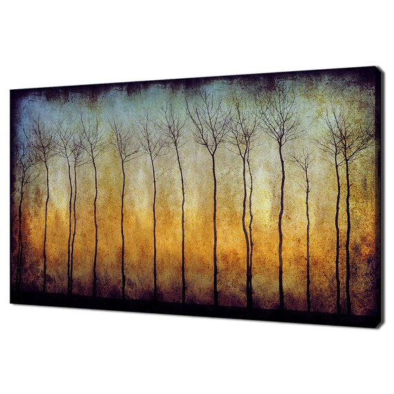 Grunge Forest Trees Abstract Modern Design Home Decor Print Wall Art Picture