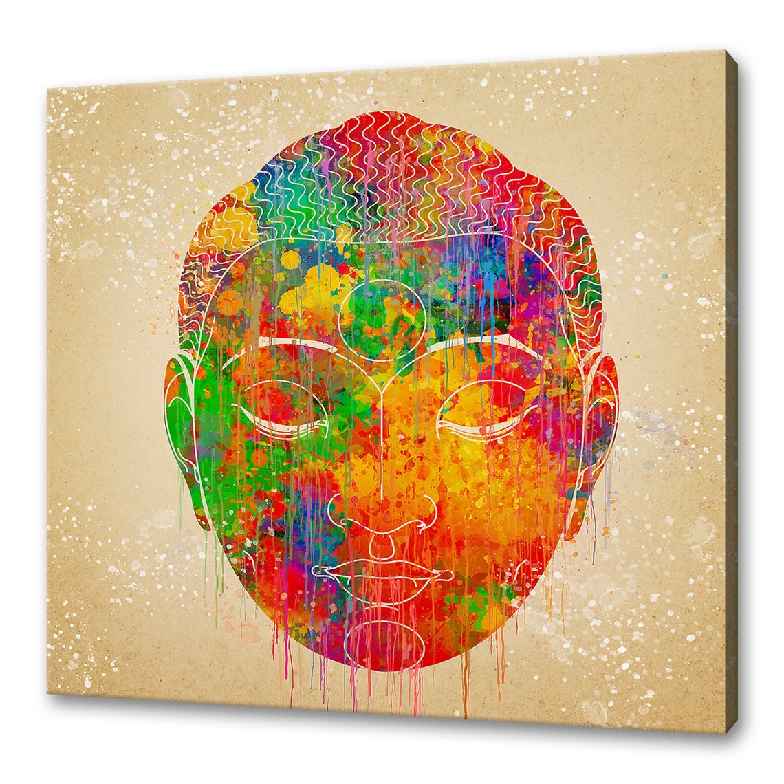 Colourful Buddha Watercolour Painting Style Modern Religious Design Home Decor Print Wall Art Picture