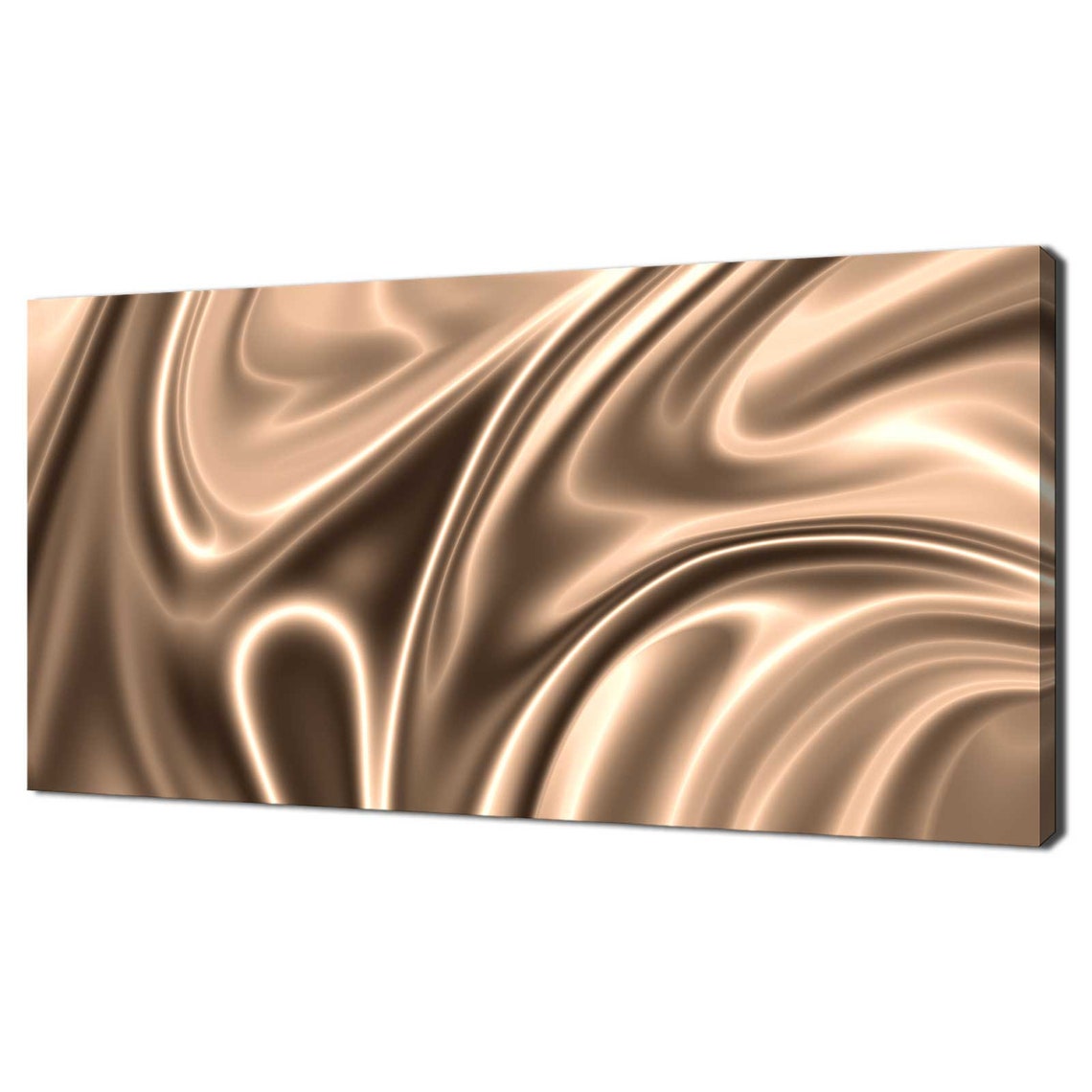 Luxurious Golden Silk Waves Elegant Abstract Flowing Fabric Wall Art