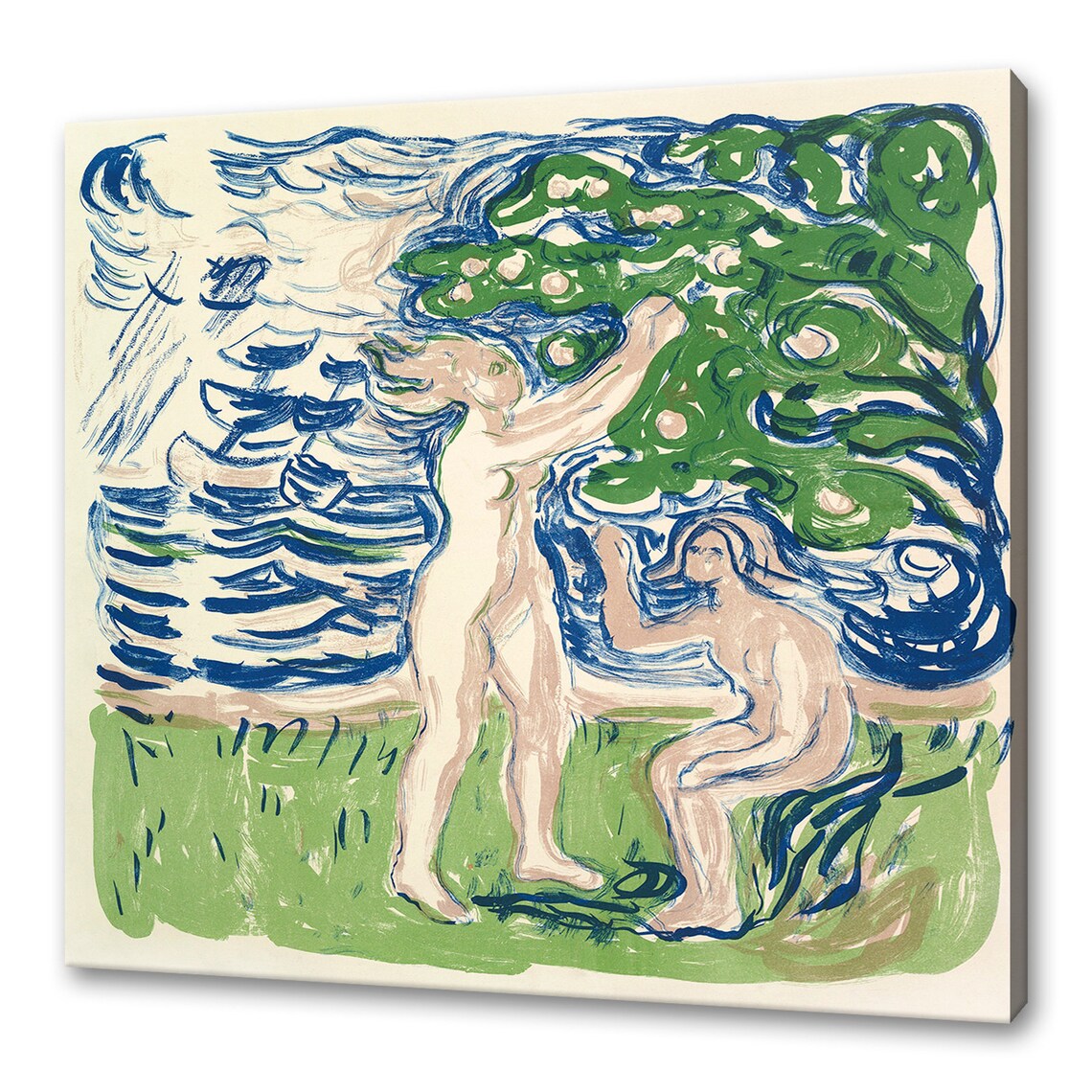 Girls Picking Apples 1915 By Edvard Munch Reproduction Modern Style Print Wall Art Home Decor
