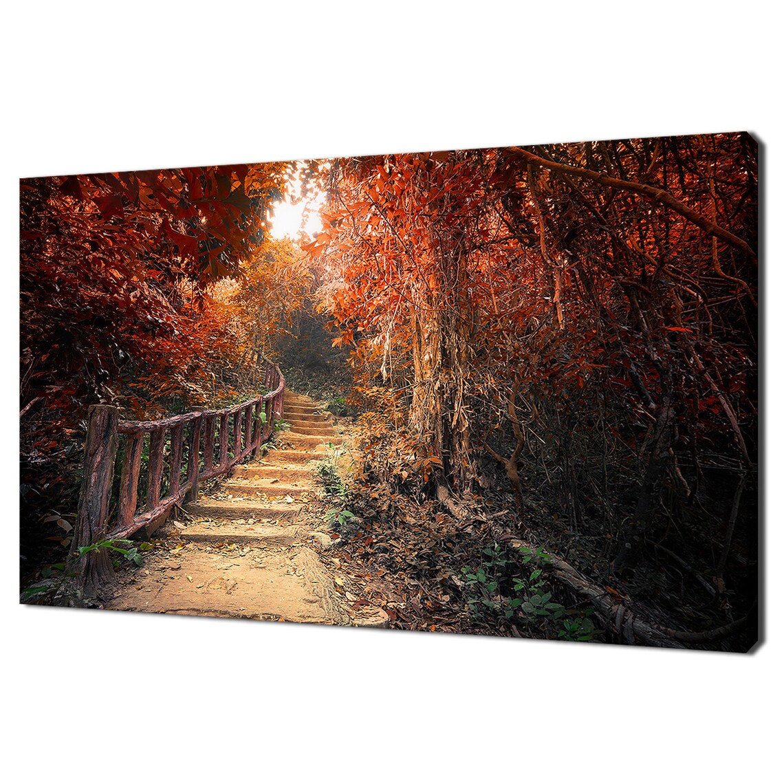 Fantasy Autumn Forest Pathway, Modern Art Print