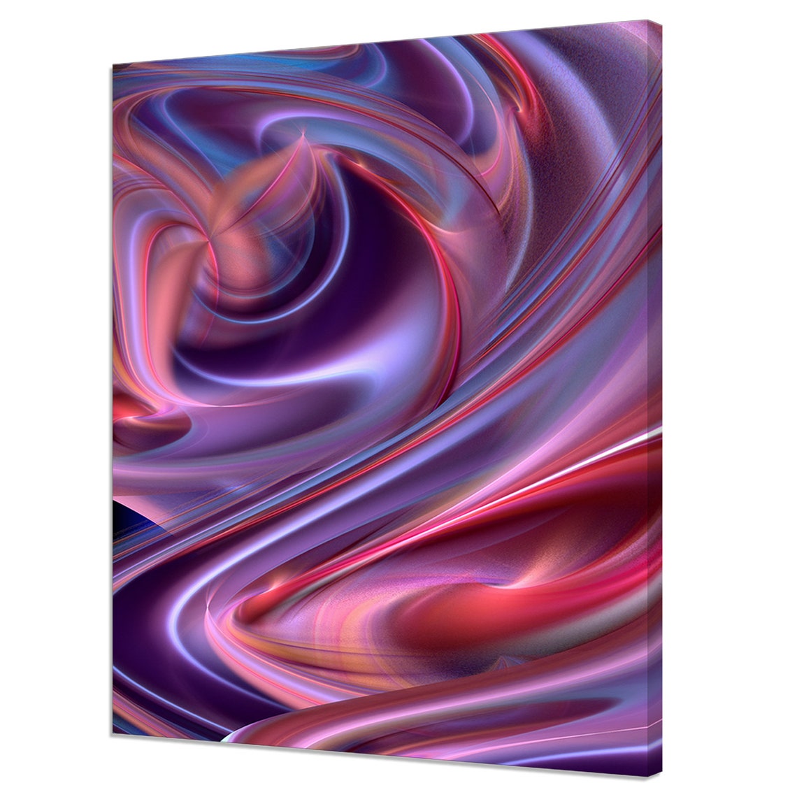 Abstract Pink Purple Silk Swirls Flowing Liquid Motion Modern Wall Art