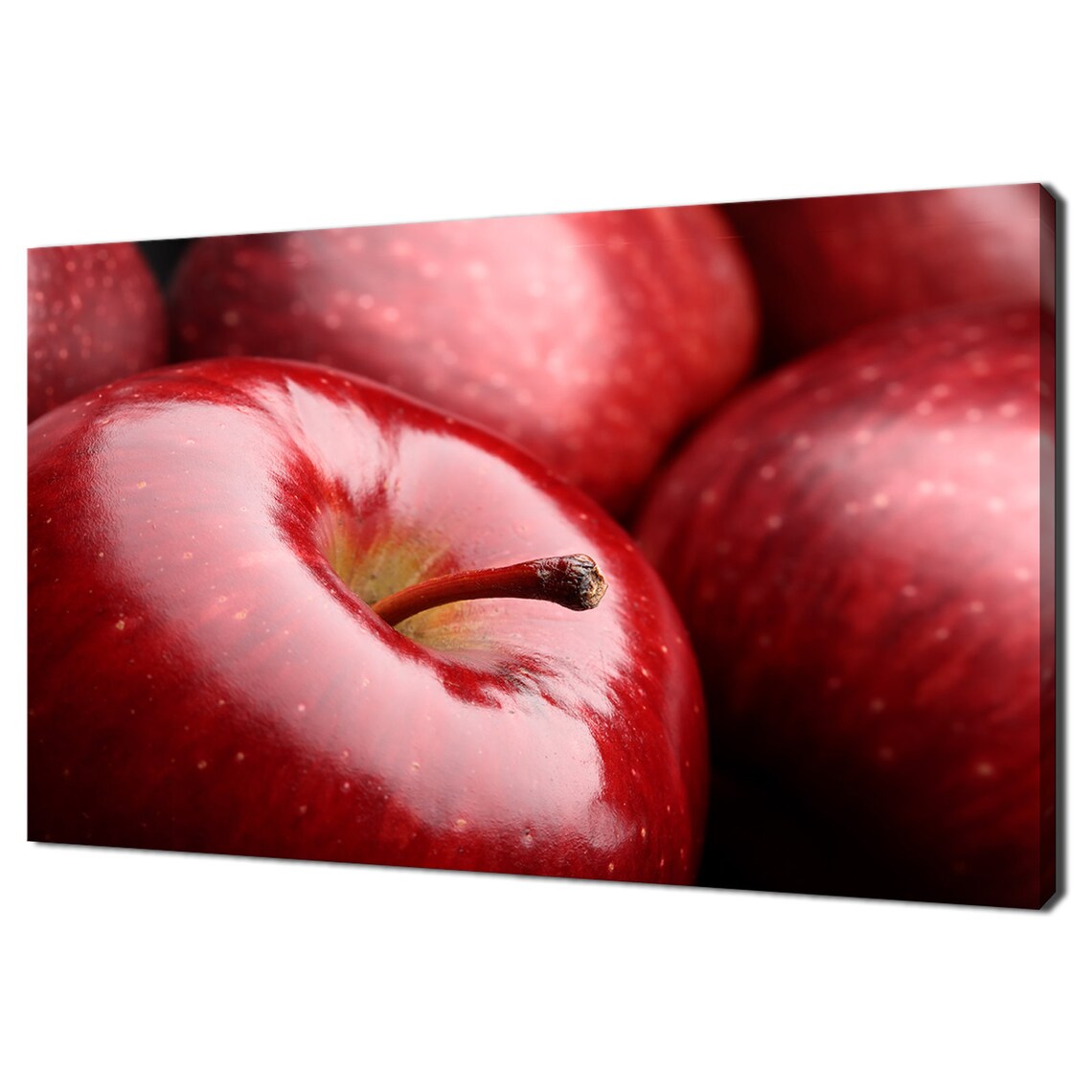 Close Up Of Shiny Red Apples Fresh Fruit Kitchen Wall Art Print