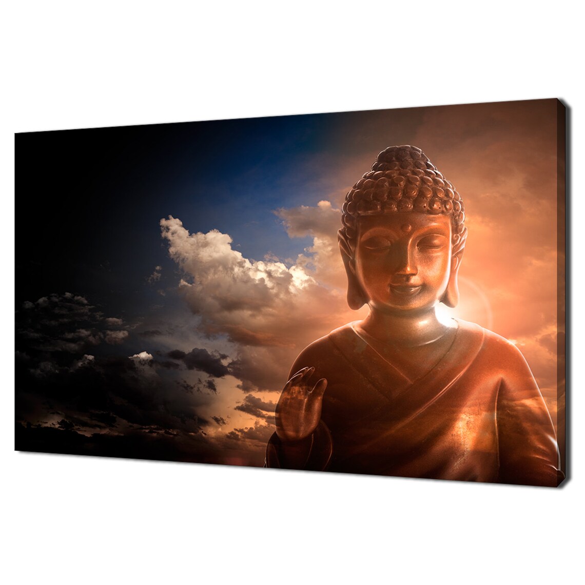 Serene Buddha Statue, Modern Design Art Print