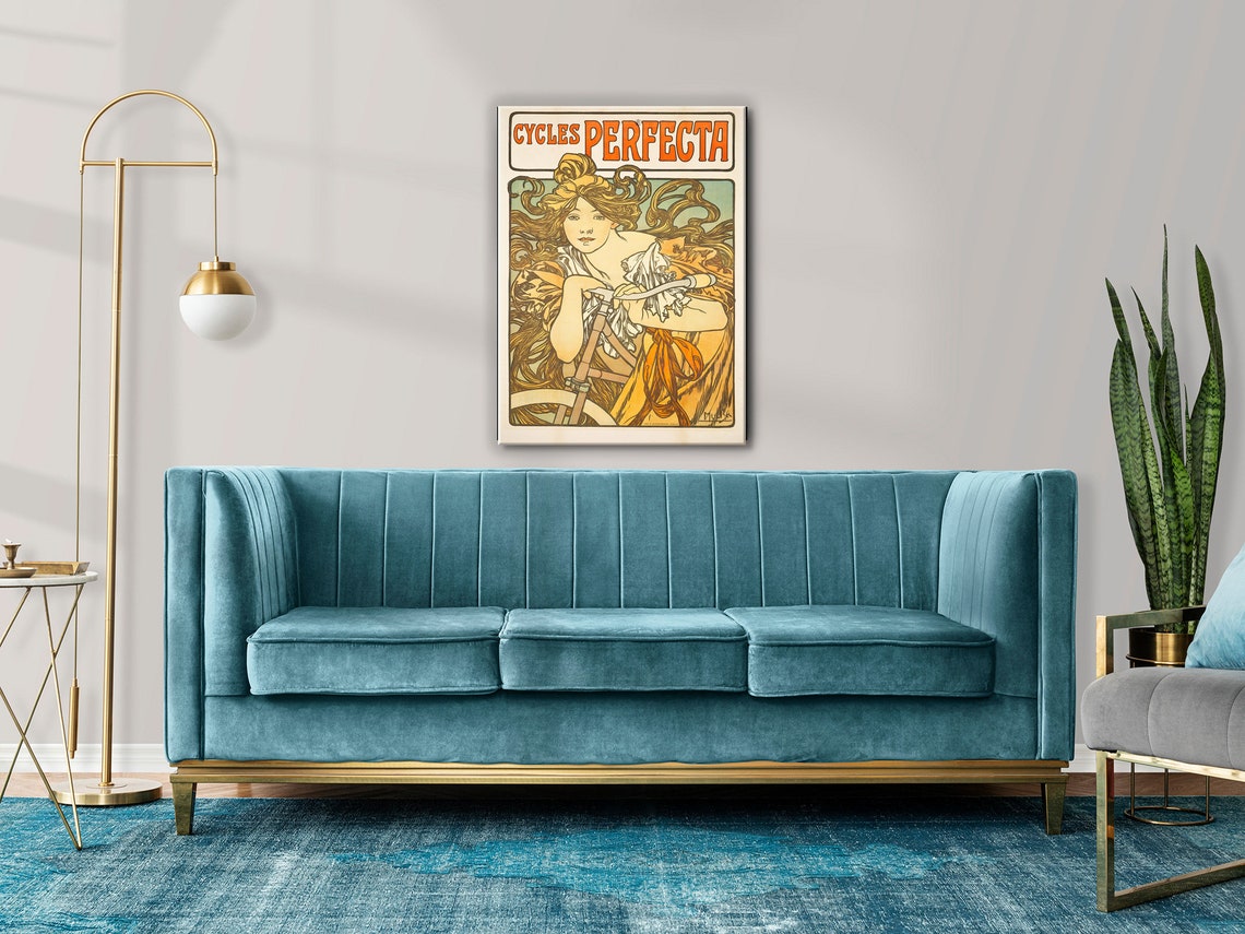 Alphonse Mucha Cycles Perfecta 1897 Art Nouveau Golden Hair Poster - Image 2