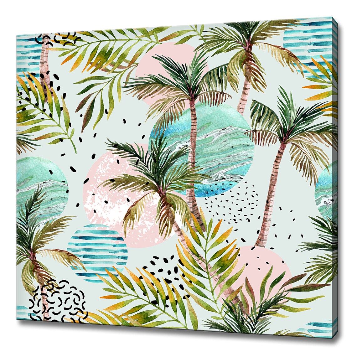 Abstract Tropical Palms, Modern Geometric Art Print