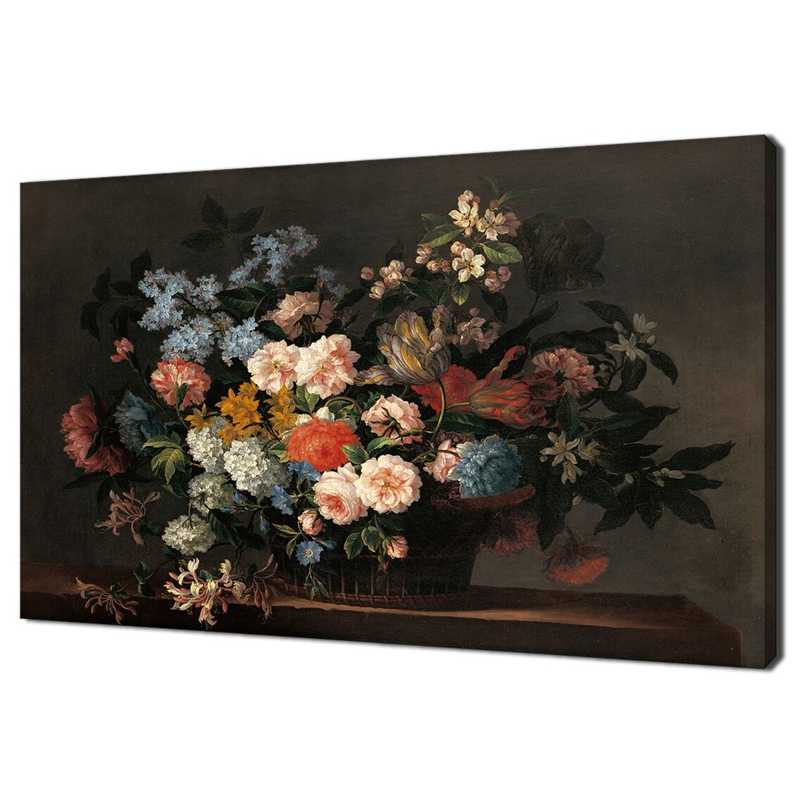 Still Life Basket Of Flowers 1690 Vintage Floral Oil Painting Print