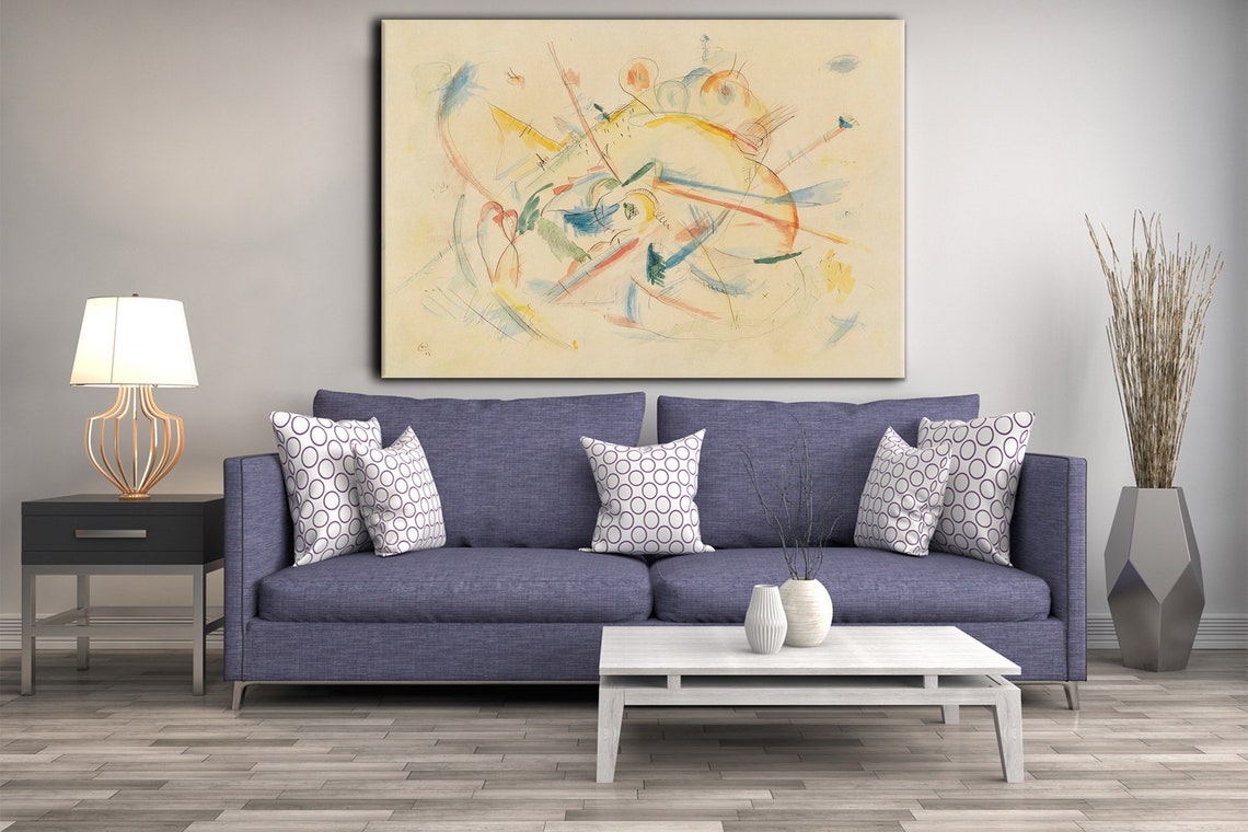 Wassily Kandinsky Ohne Titel 1915 Classic Design Abstract Decor Reproduction Print Wall Art - Image 2
