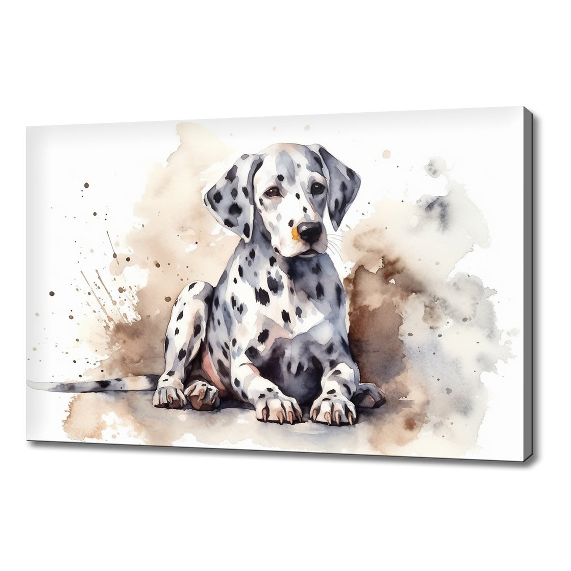 Dalmatian Puppy Spotted Coat Watercolour Splash Cute Dog Poster