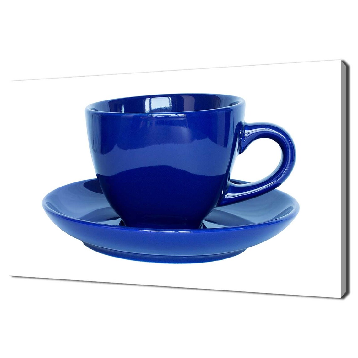 Bright Orange Ceramic Coffee Cup Saucer Minimalist Kitchen Print - Image 2