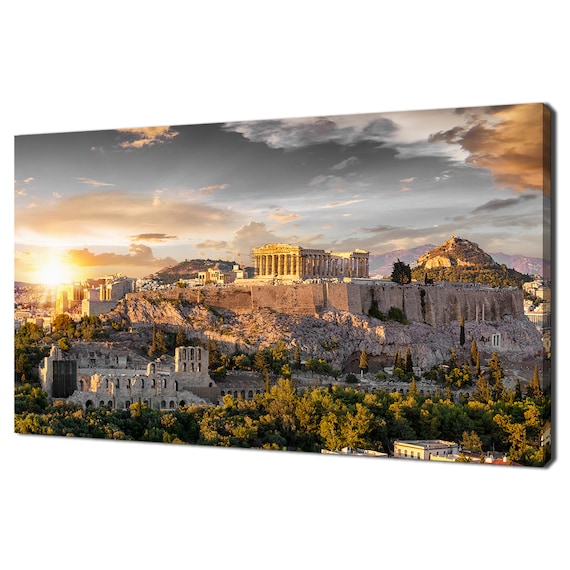 Acropolis Athens Greece Sunset Skyline Travel Poster