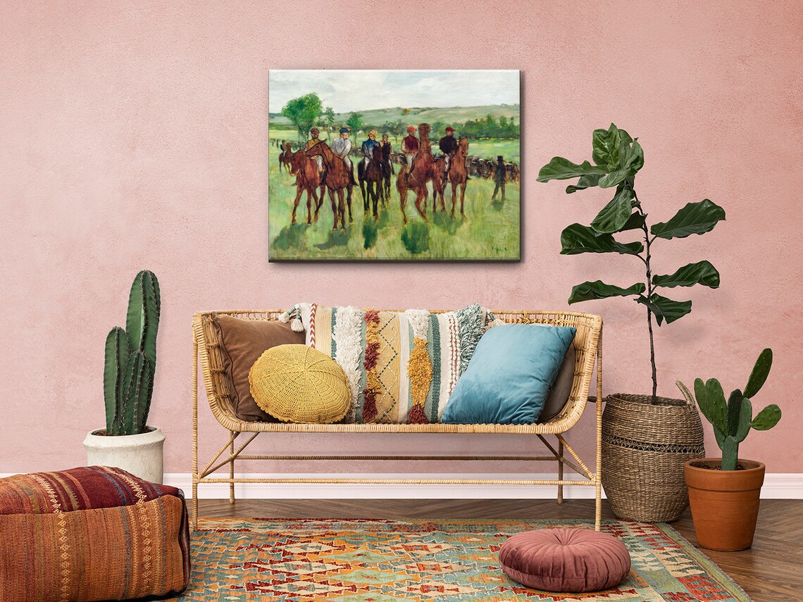 Edgar Degas Riders Before The Race Horses Pastel Impressionist Art Poster - Image 2