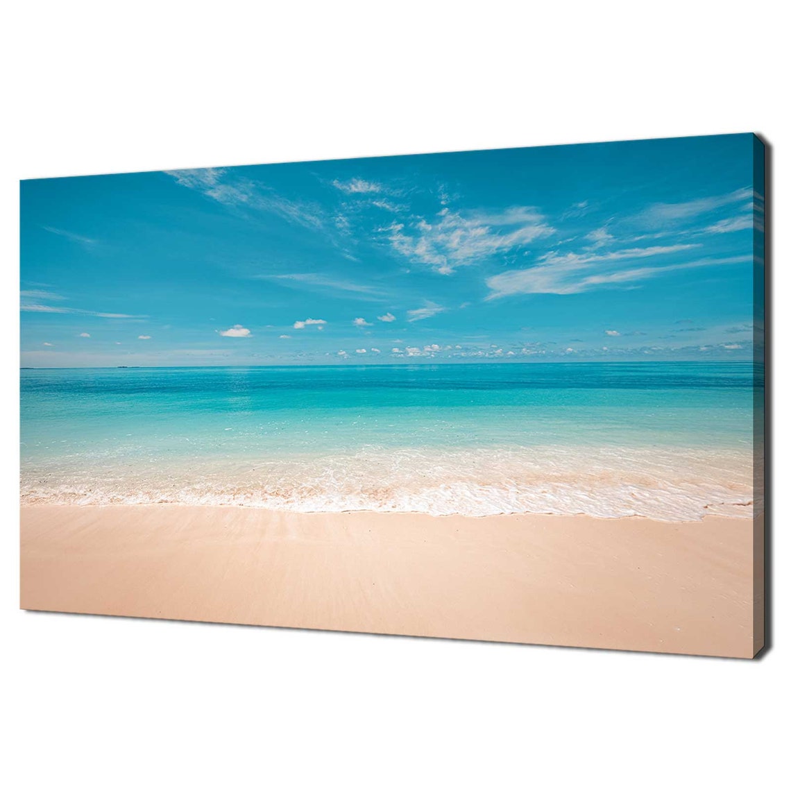 Tropical White Sandy Beach With Turquoise Ocean Water Photo Poster