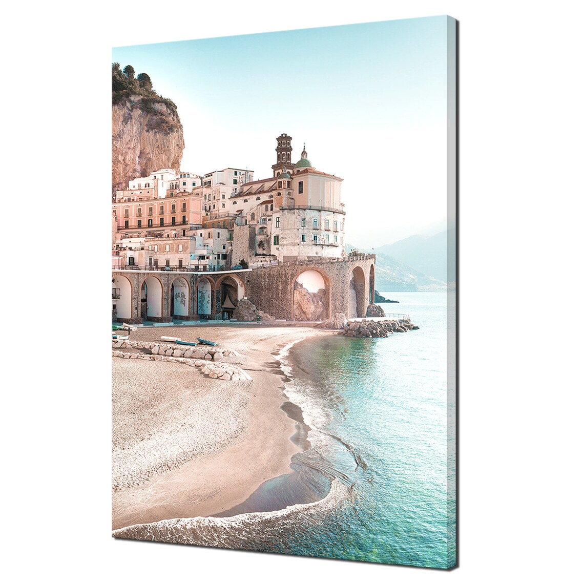 Amalfi Coast Cityscape, Modern Travel Poster