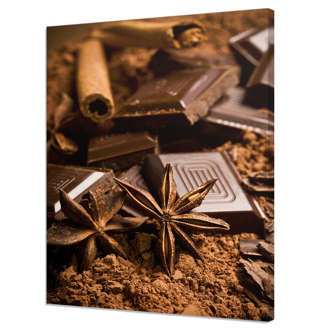 Chocolate And Spices Brown Modern Kitchen Design Print Home Decor Wall Art Picture Ready To Hang