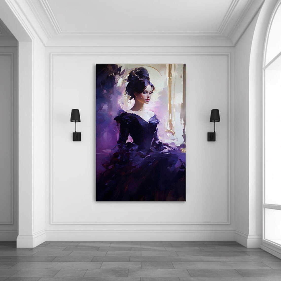 Elegant Lady Victorian Baroque Fashion Art Print - Image 3