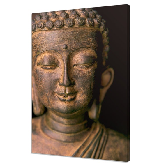 Portrait Of Bronze Buddha Statue Ethnic Religious Modern Design Home Decor Print Wall Art Picture Wall Hanging