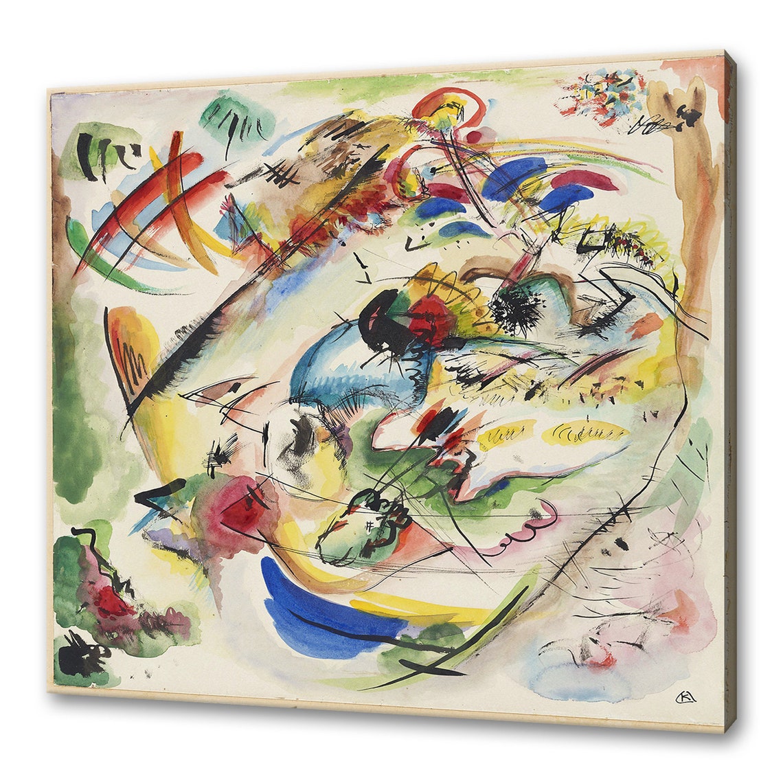 Wassily Kandinsky Draft For Dreamy Improvisation 1913 Modern Classic Design Abstract Decor Reproduction Print Wall Art Picture
